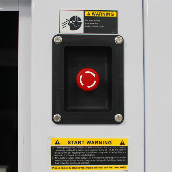 Standby generator emergency stop button