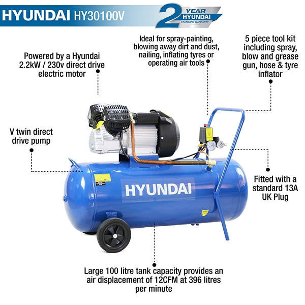 hy30100v air compressor
