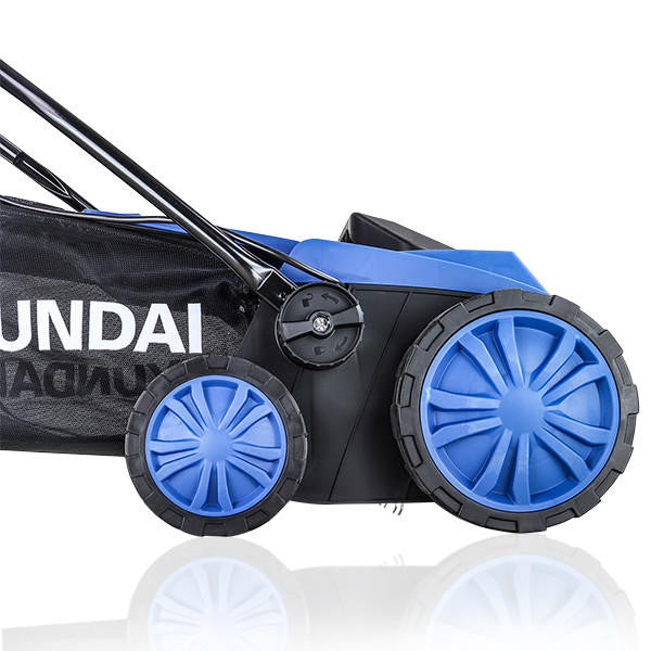 Electric Lawn Scarifier Side Wheel View