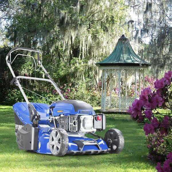 petrol roller lawn mower