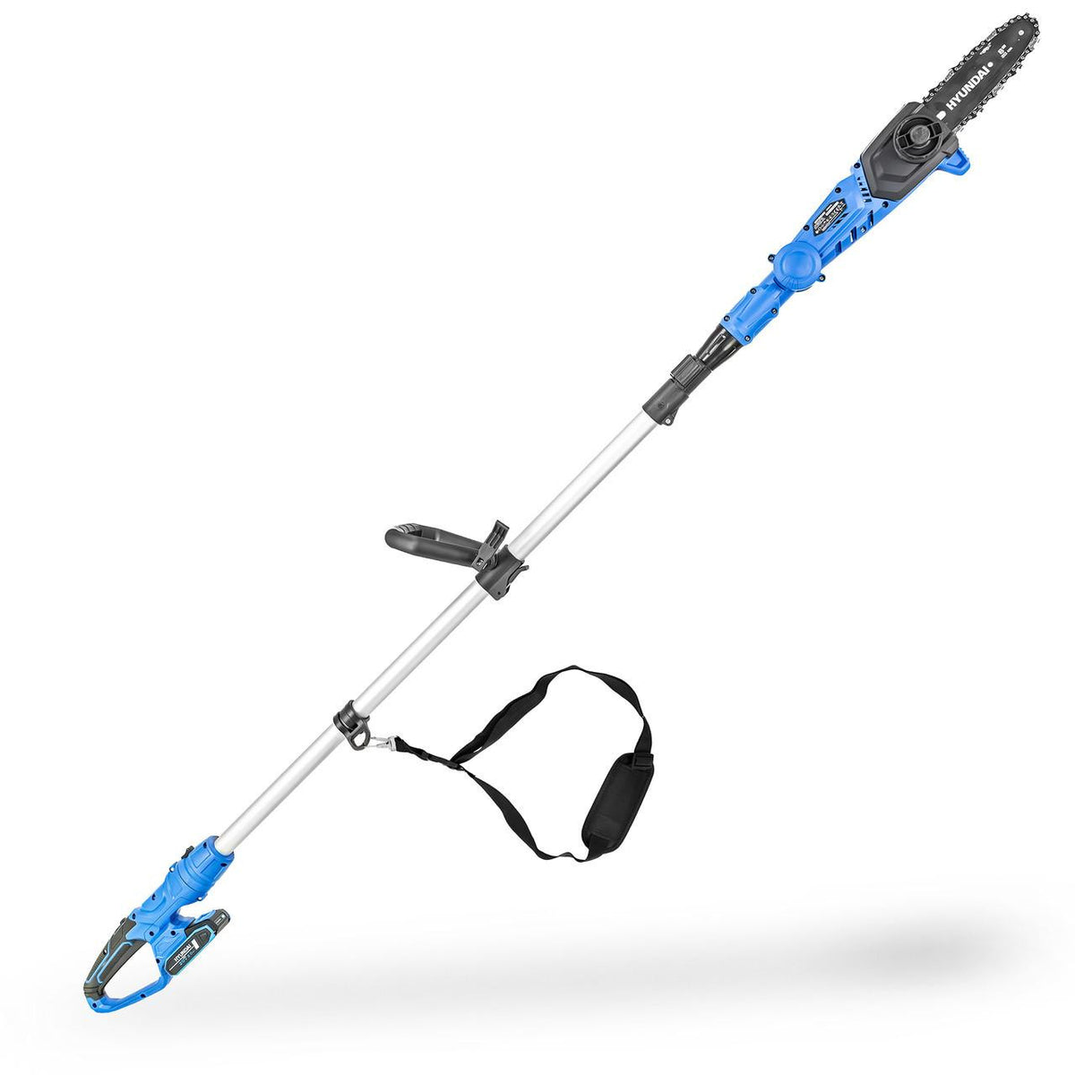 The Hyundai HY20CPS pole saw comes with a safety cut off and harness to make trimming hard to reach branches a breeze