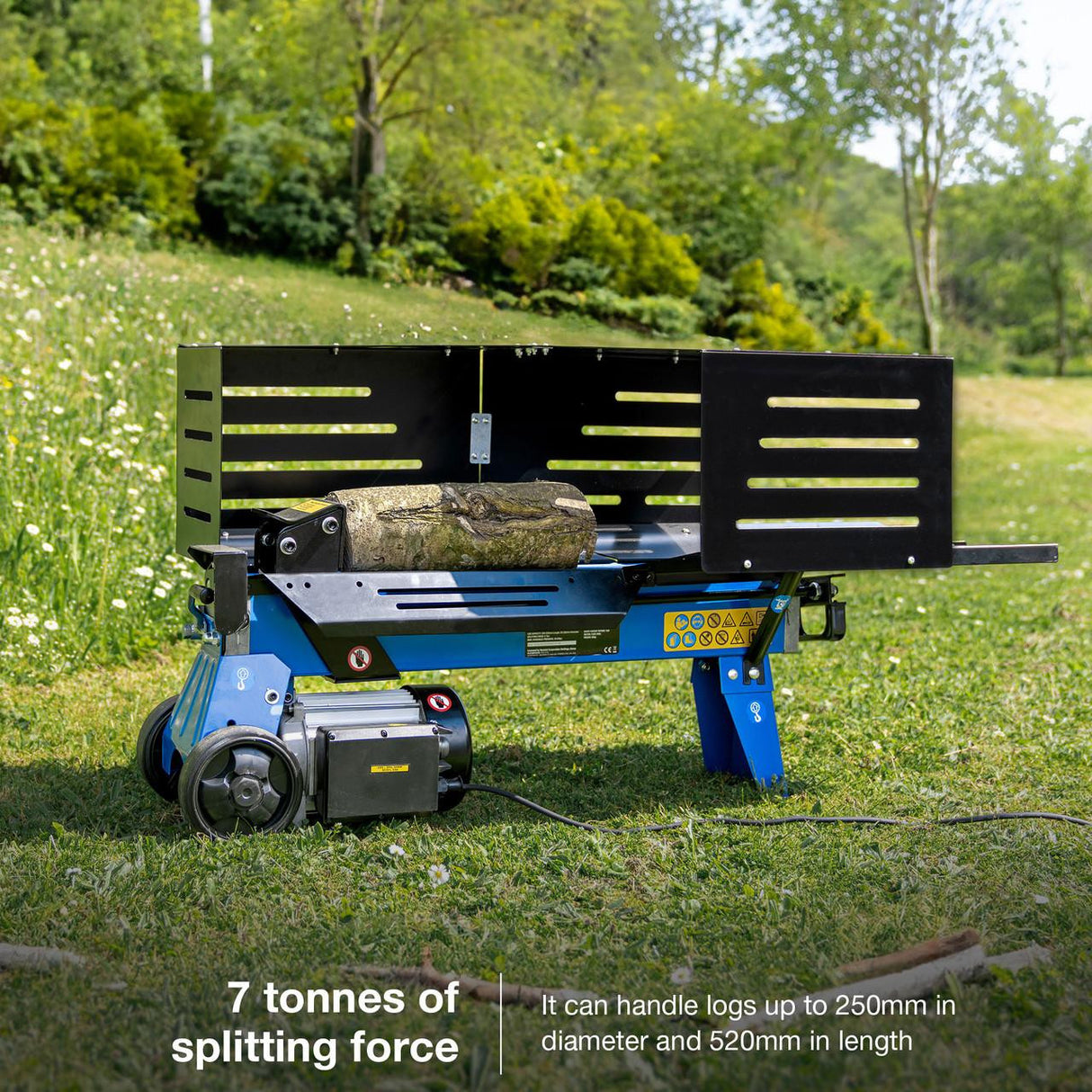 7 Tonnes of Splitting Force - Handles logs of up to 250mm in diameter and 520mm in length