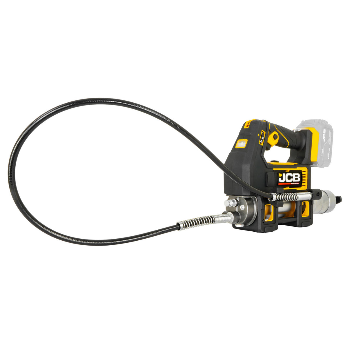 JCB Pro 18V Grease Gun, 300g/min Max Flow, 410 / 455g Capacity, Variable Speed, Up To 10,150psi Pressure (Bare Tool) | JCB-18PGG-VS