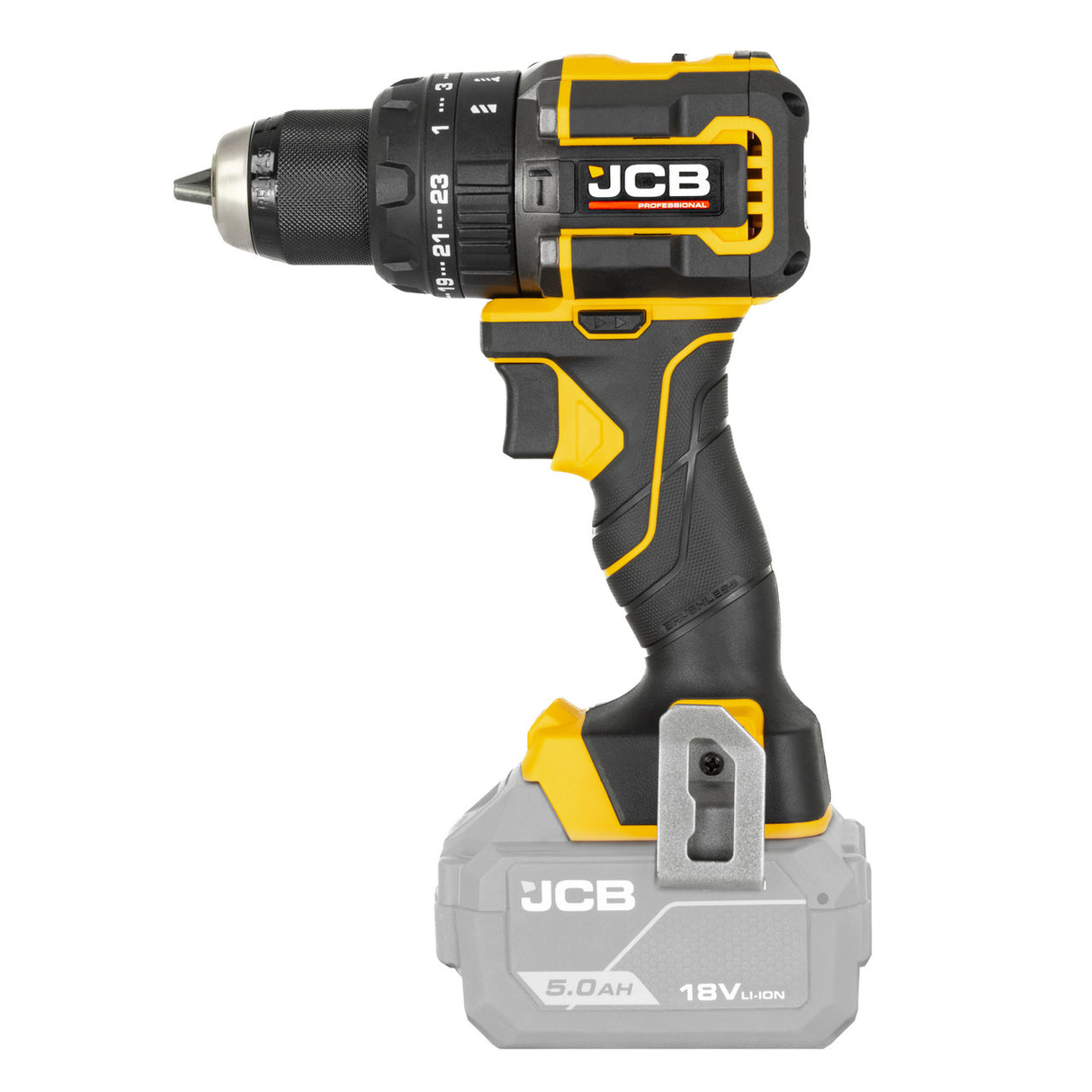 JCB Pro 18v Kit including 75Nm Combi Drill, 230Nm Impact Driver, 2x 2Ah Li-ion Batteries and 4.5A Fast Charger, with Carry Case | JCB-18PKIT-1
