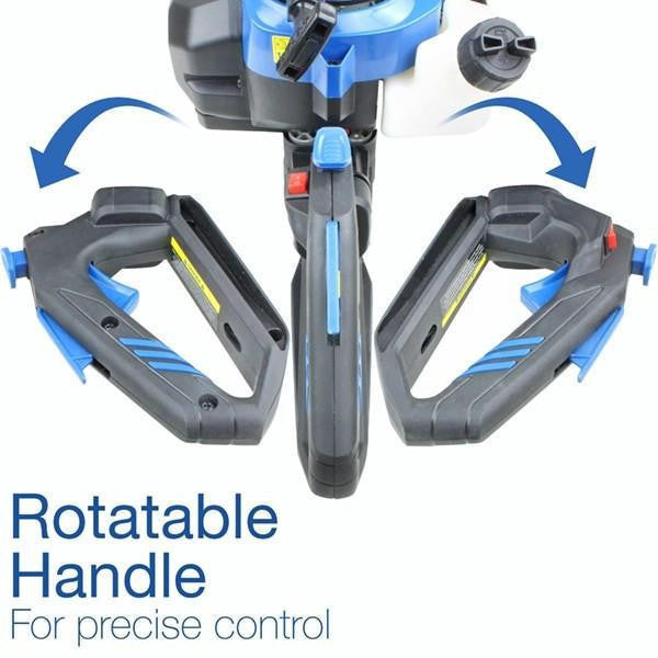 Hyundai 26cc 600mm Petrol Hedge Trimmer Cutter, Easy-Start & Lightweight 2-stroke & Folding Trolley on Wheels, Garden Trolley 100kg | HYHT2600X+GTW220