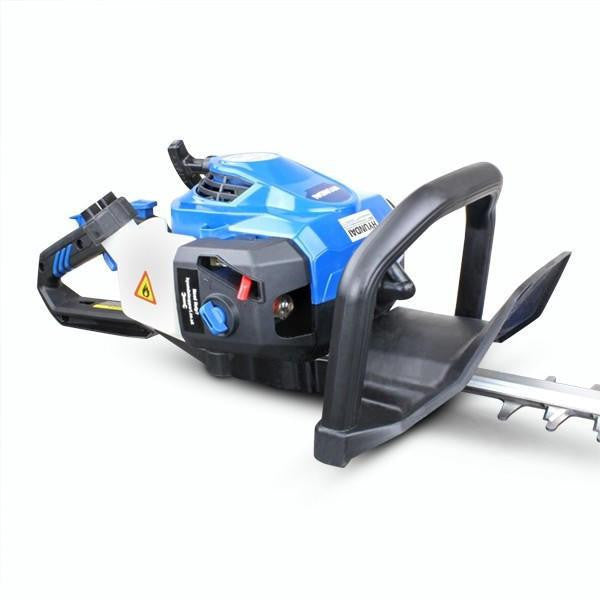 Hyundai 26cc 600mm Petrol Hedge Trimmer Cutter, Easy-Start & Lightweight 2-stroke & Folding Trolley on Wheels, Garden Trolley 100kg | HYHT2600X+GTW220