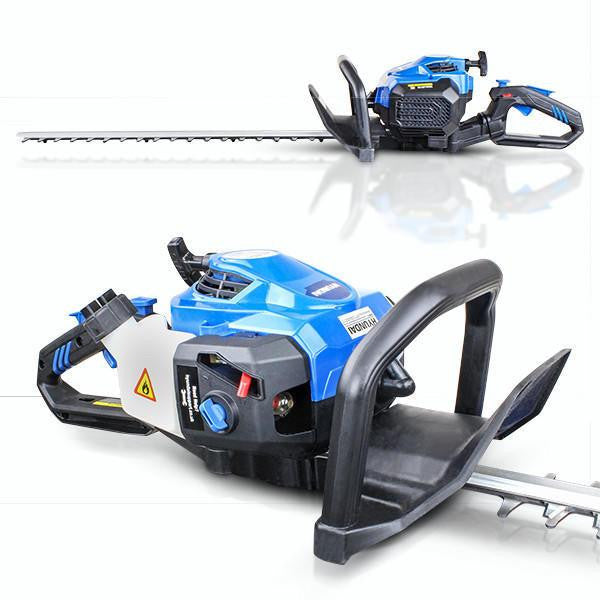 Hyundai 26cc 600mm Petrol Hedge Trimmer Cutter, Easy-Start & Lightweight 2-stroke & Garden Trolley on Wheels, 100kg Load with Brakes | HYHT2600X+GTW260