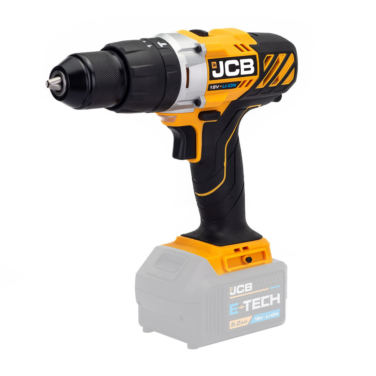 JCB 18V 45Nm Combi Drill, Variable Speed, 2-5Ah Li-ion Battery | 21-18CD-B - Bare Unit + 4.0Ah Battery