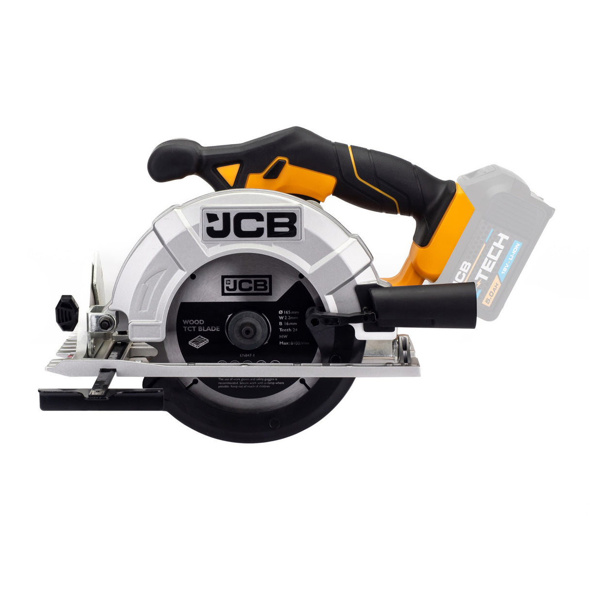 JCB 18V Cordless Circular Saw 165mm 6.5" Li-Ion Battery 2-5.0Ah | 21-18CS-B - Bare Unit + 4.0Ah Battery