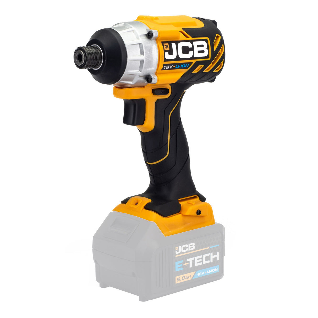 JCB 18V Brushless Impact Driver,180Nm, 2.0Ah-5.0Ah Li-Ion Batteries, 1/4" Hex Quick Release Chuck | 21-18BLID-B - Bare Unit + 4.0Ah Battery