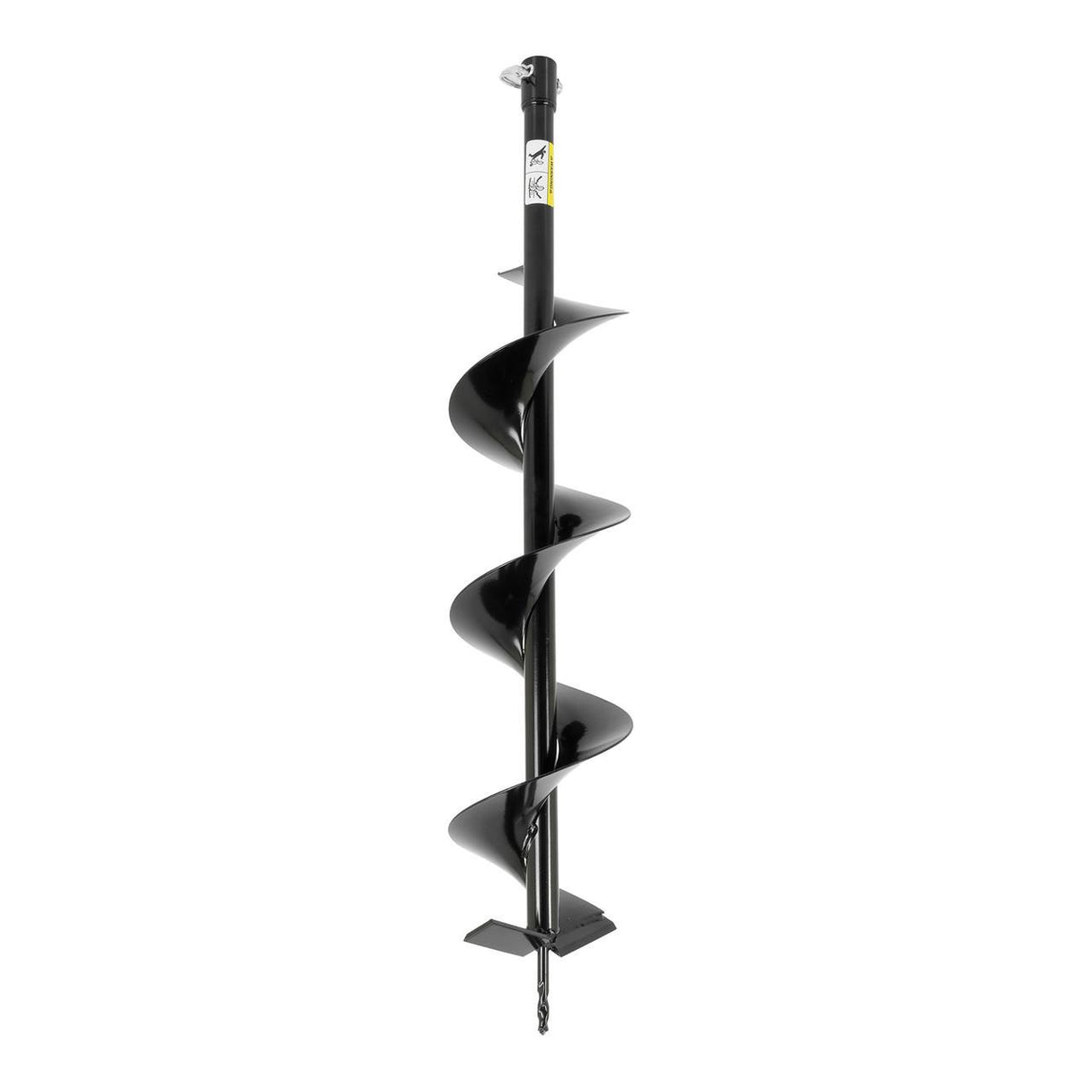 Hyundai petrol auger side profile with steel drill bit attached