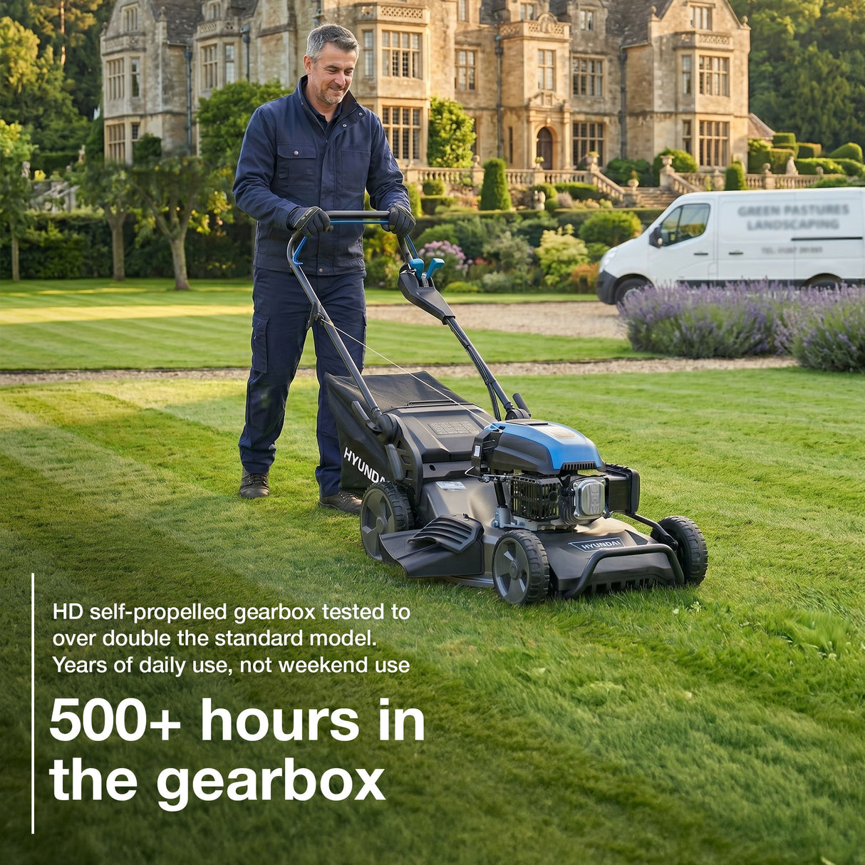 Hyundai 21" / 53cm Self-Propelled PRO Petrol Lawnmower, Pro-series Build, 196cc Engine | HYM530SPPRO