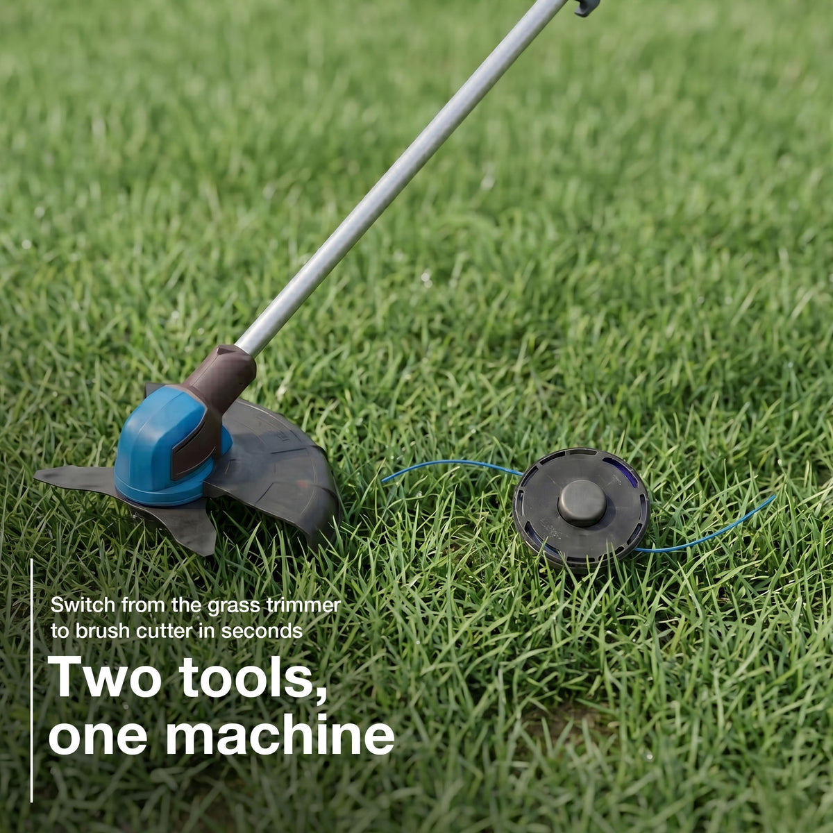 Hyundai 2x20V Brushless 2-in-1 Brush Cutter & String Trimmer, Straight Split Shaft, 3-Speed, 3 Year Warranty | HY40CGB26 (Includes additional blade)