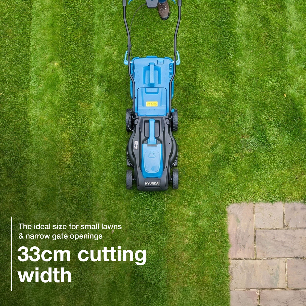 Hyundai 33cm / 13" 20V 3-in1 Brushless Cordless Lawnmower, 32L Collection Bag | HY20CLM33