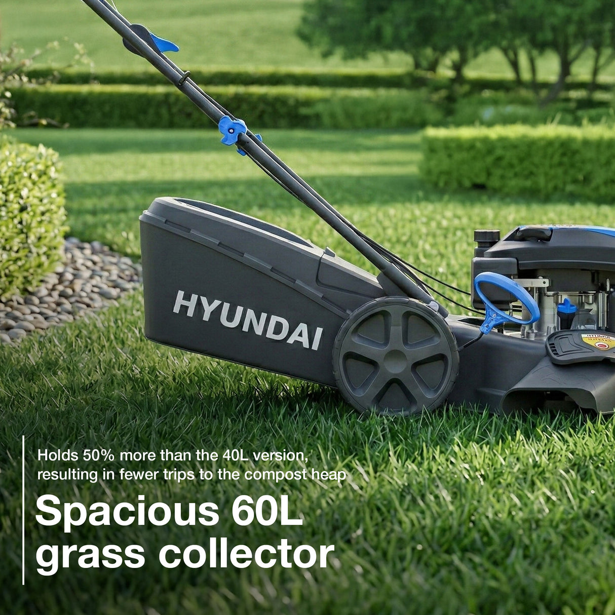 Hyundai 18" / 46cm Self-Propelled Petrol Lawnmower, 139cc, Mulching | HYM18150SPX