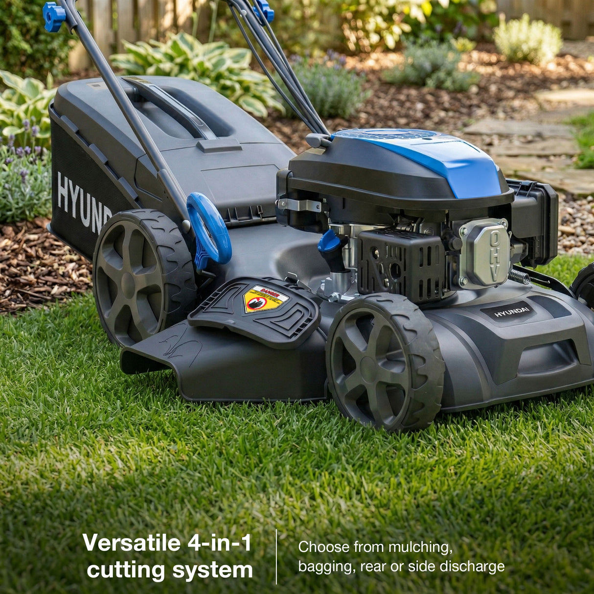 Hyundai 18" / 46cm Self-Propelled Petrol Lawnmower, 139cc, Mulching | HYM18150SPX