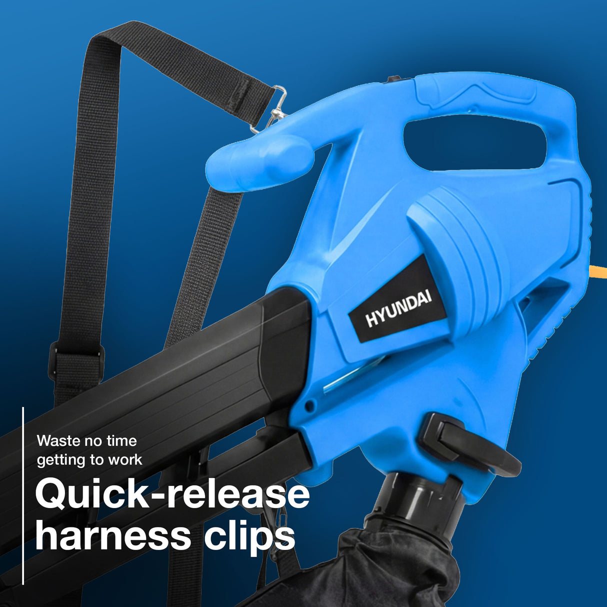 Hyundai 3000W Electric Leaf Blower & Vacuum, 3-in-1, 34L Collection Bag | HYBV3000E3