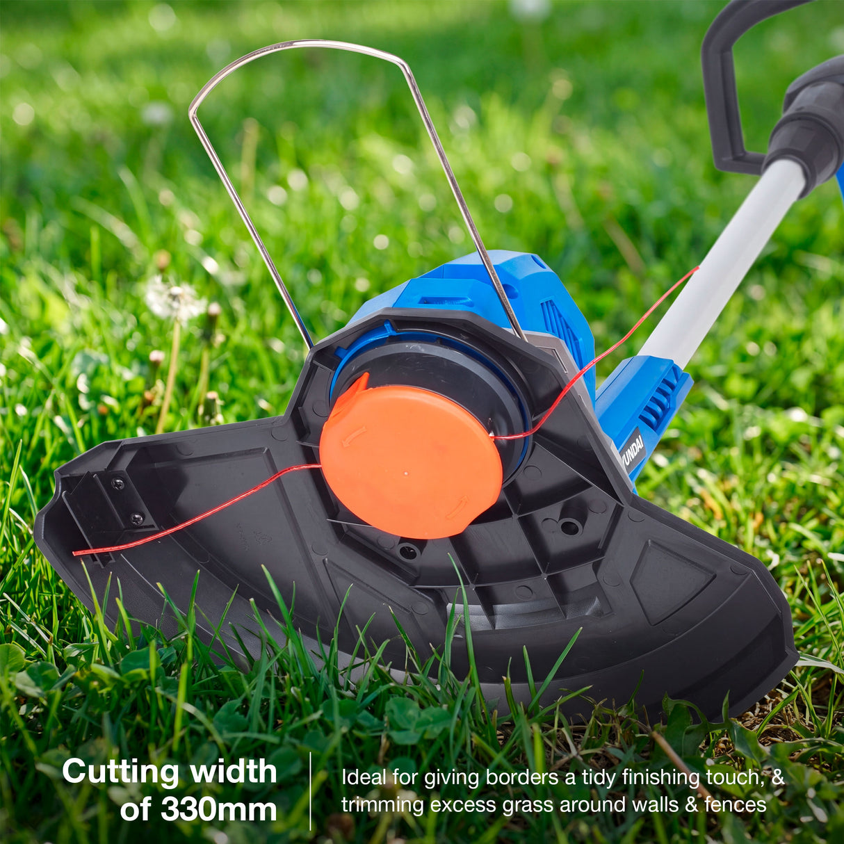 Hyundai 40v Cordless Grass Trimmer 2.5Ah Li-ion Battery and Charger 33cm Cutting Width | HYTR40LI