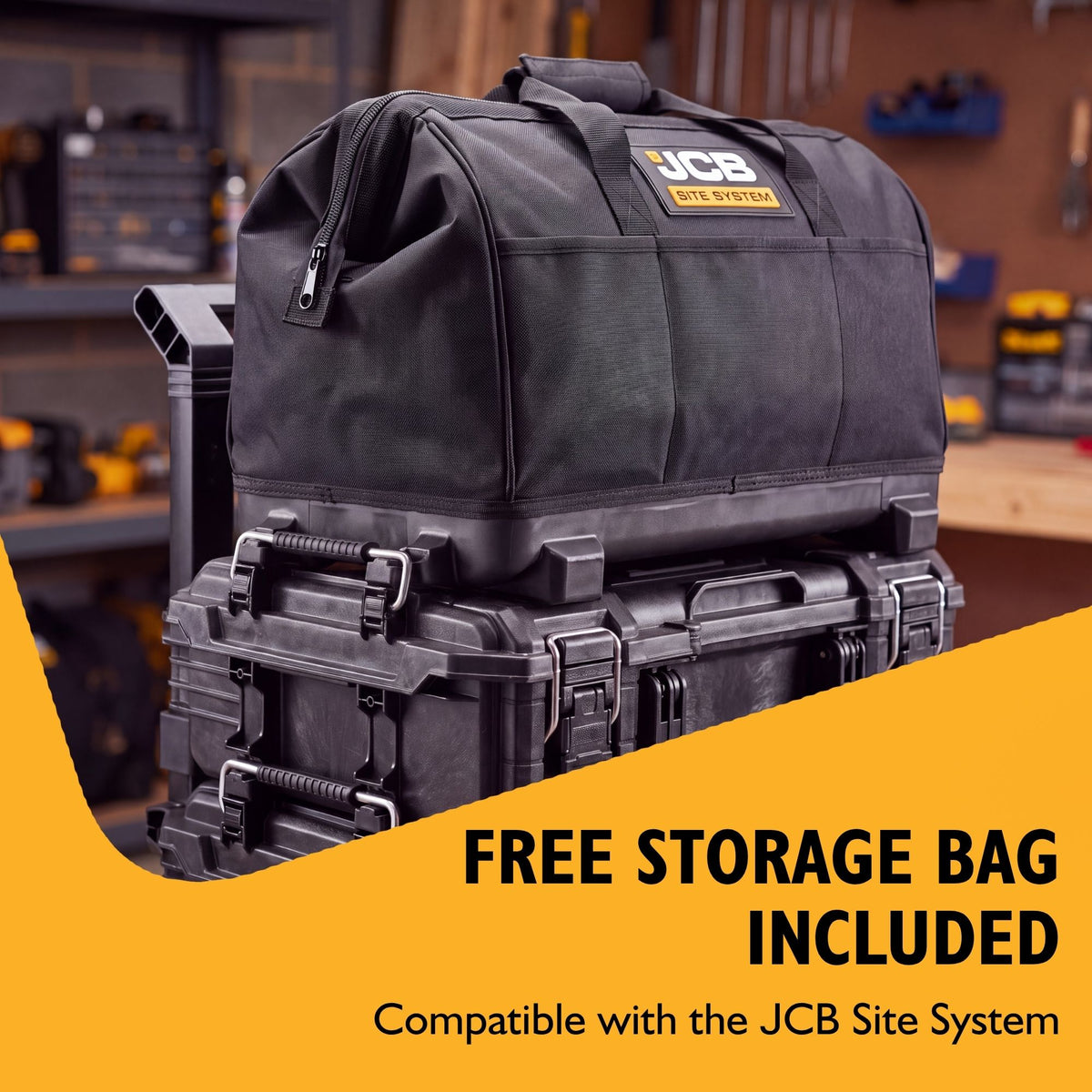 JCB Pro 18V Kit, Combi Drill (75Nm), Impact Driver (230Nm), Multi Tool, 2Ah & 5Ah Batteries, 4.5A Fast Charger & Soft Tool Bag | JCB-18PKIT-6