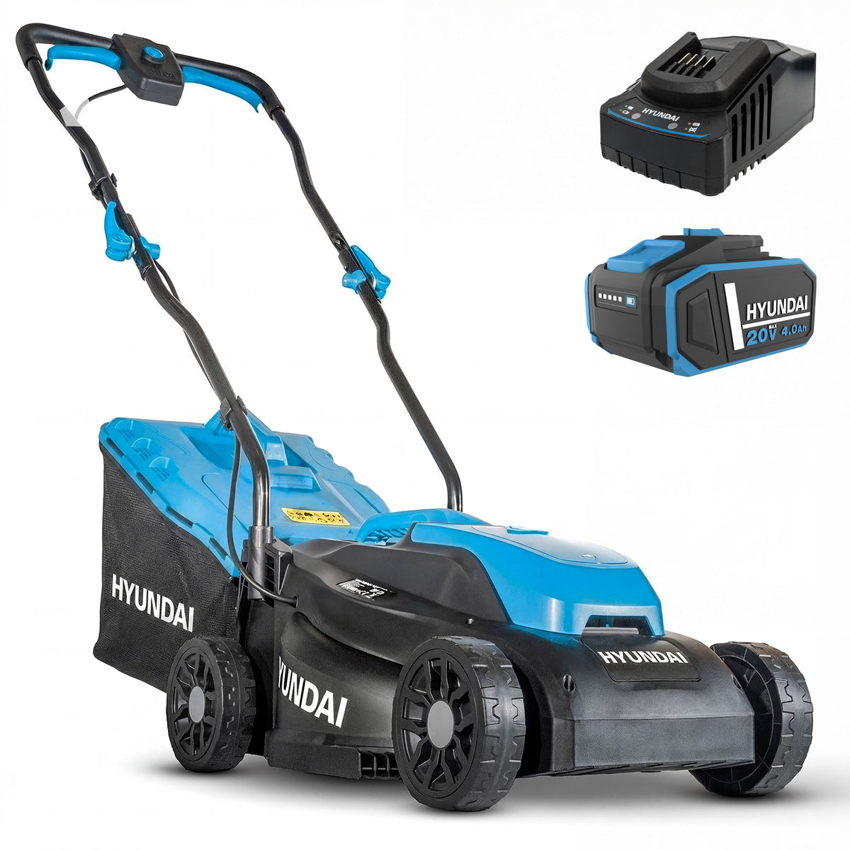 Hyundai 33cm / 13" 20V 3-in1 Brushless Cordless Lawnmower, 32L Collection Bag | HY20CLM33
