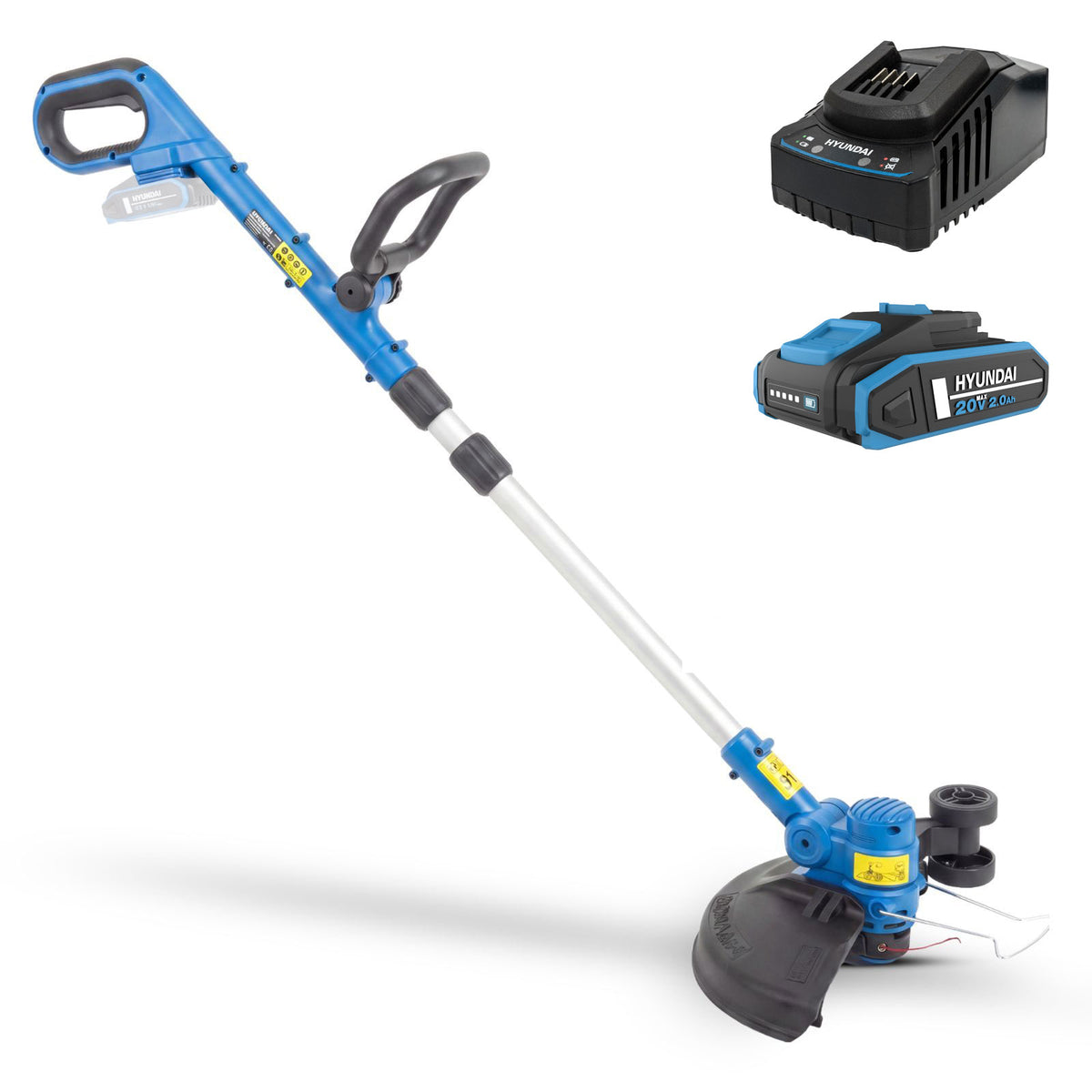 Hyundai 20V Cordless Grass Trimmer 30cm Cut, 2.0Ah Battery, Charger – Lightweight & Powerful, 3 Year Warranty | HY20CGT