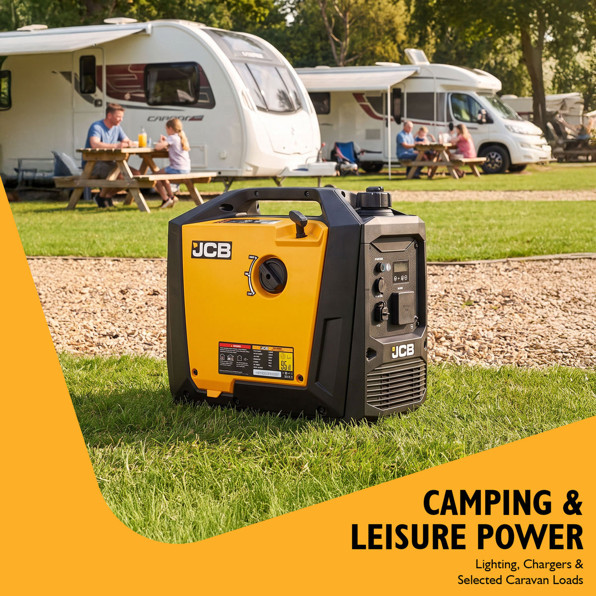 JCB 2000W, 2kW Inverter Generator, Pure Sine Wave, Quiet & Lightweight | JCB-IG2000