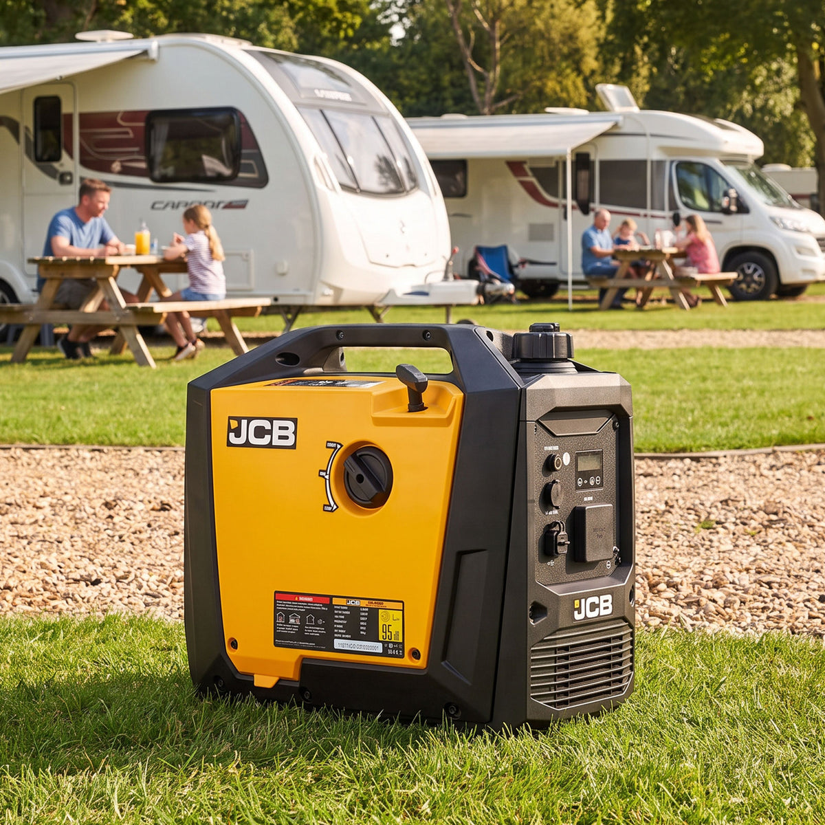 JCB 2000W, 2kW Inverter Generator, Pure Sine Wave, Quiet & Lightweight | JCB-IG2000