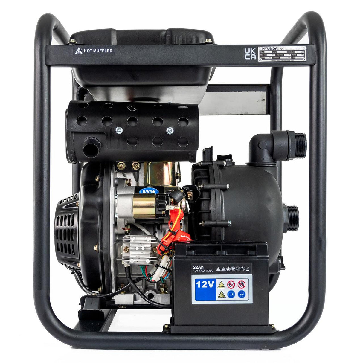 Hyundai 50mm 2" Diesel Chemical Water Pump, 35m Total Head, 7m Lift, 533L/min Flow Rate, 6hp, 296cc | DHYC50LE