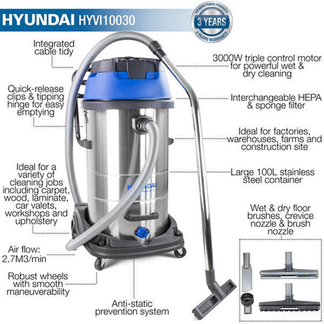 3 IN 1 Wet & Dry Electric HEPA Filtration Vacuum Cleaner