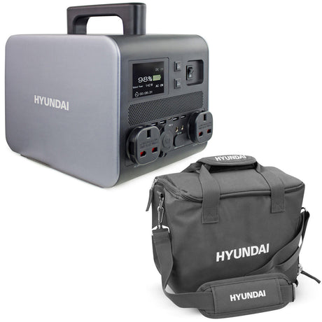 Hyundai HPS-600 Portable Power Station & CBB5830-1 Protective Carry/Shoulder Bag