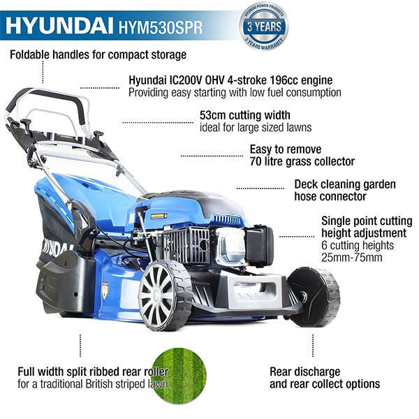 roller lawn mower features