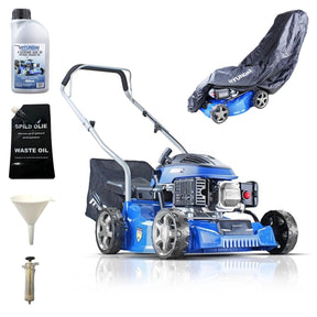 Hyundai 16" 40cm Cut Lightweight Petrol Push Lawnmower And Extras