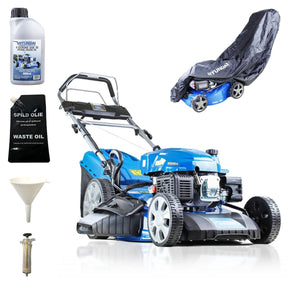 Hyundai 21"/53cm 530mm 224cc Electric-Start Self-Propelled Petrol Lawnmower And Extras