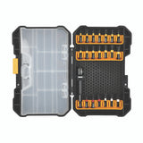 storage case open showing impact bit set