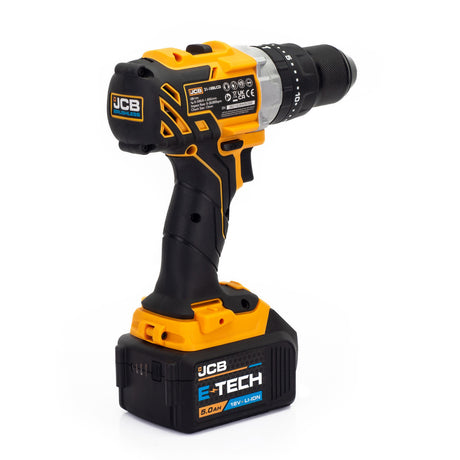 JCB 18V BRUSHLESS COMBI DRILL 5.0AH BATTERY AND 2.4A CHARGER | JCB-18BLCD-5X-B