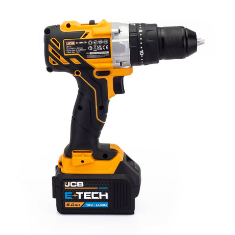 JCB 18V BRUSHLESS COMBI DRILL 5.0AH BATTERY AND 2.4A CHARGER | JCB-18BLCD-5X-B
