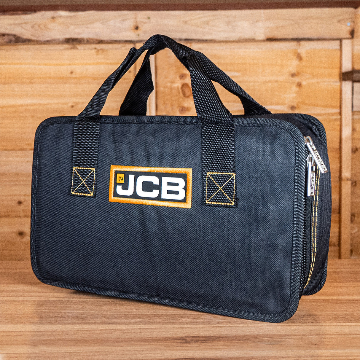 JCB Zipped Case Forward Facing Lifestyle In Shed