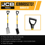 Solid Forged Lightweight Border Fork And Border Spade Set | JCBBDRSET01