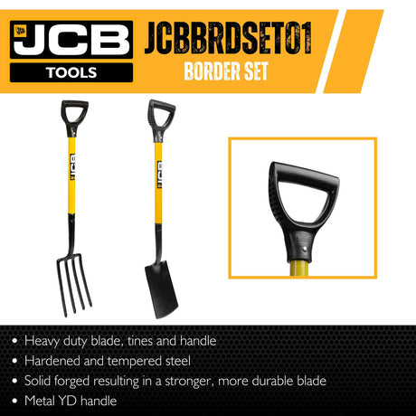 Solid Forged Lightweight Border Fork And Border Spade Set | JCBBDRSET01