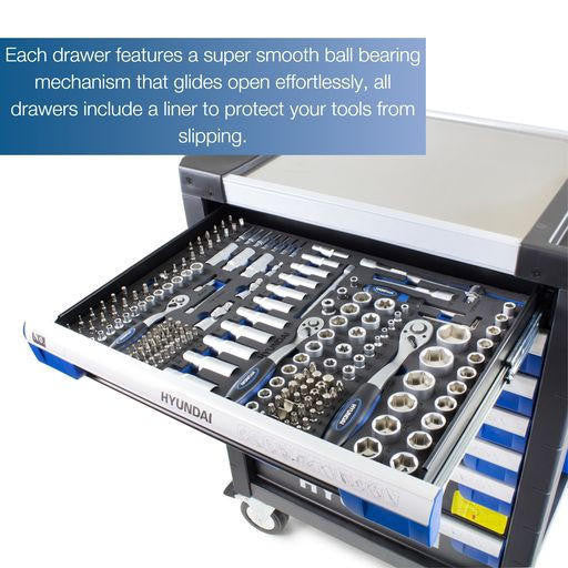 Hyundai 305 Piece Tool Set, 7 Drawer Caster / Roller Tool Chest, GRADE B | HYTC9003 - GRADE B