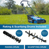 Raking  and Scarifier Drums Included