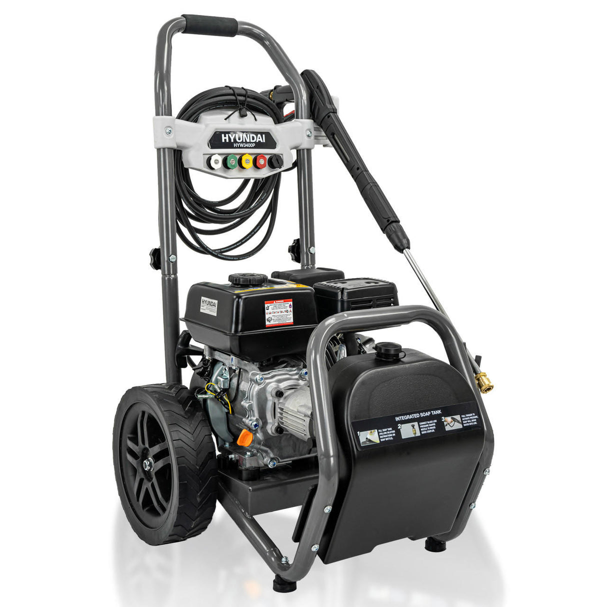 Durable 10m high-pressure hose: Provides excellent working range to reach restricted areas without manoeuvring the machine