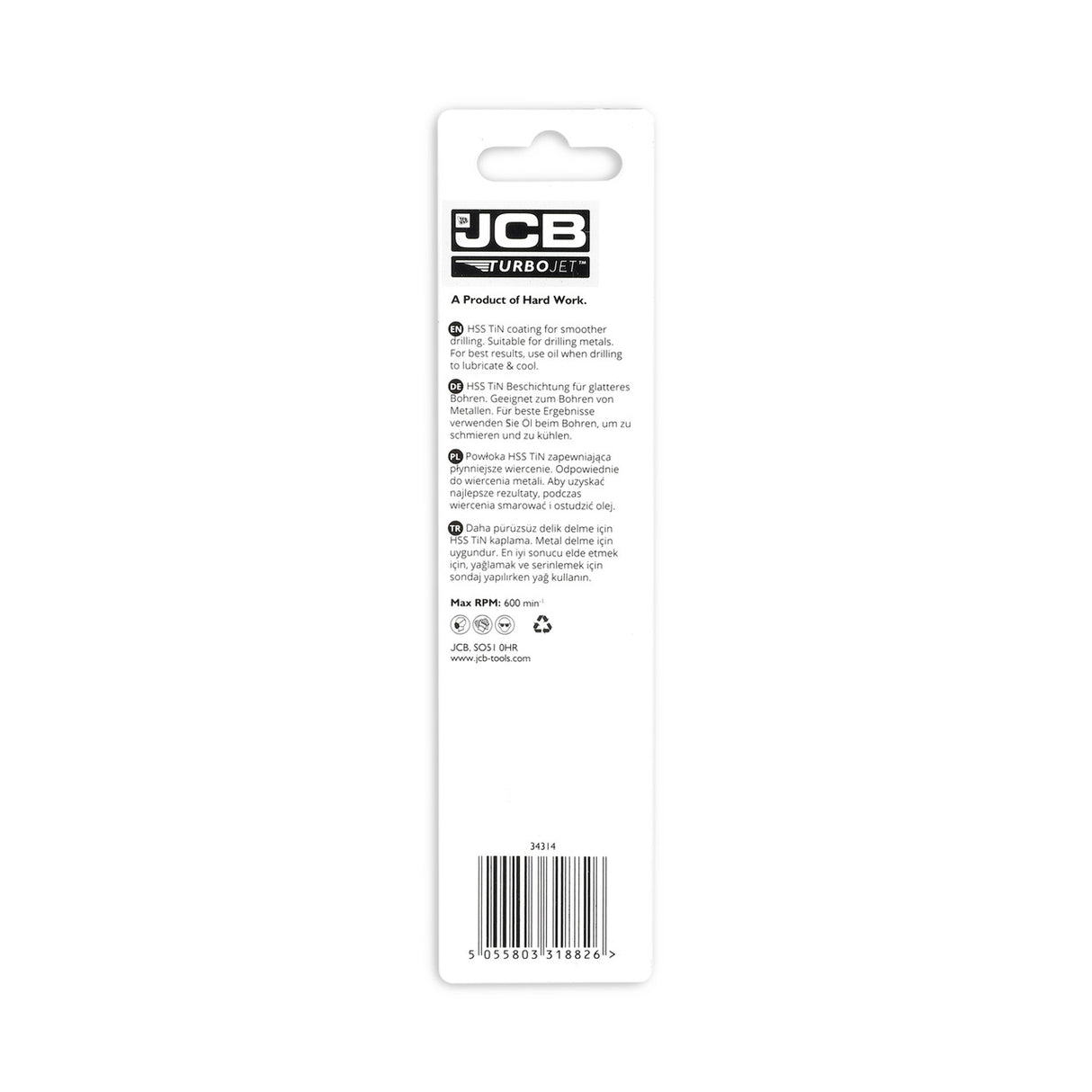 JCB TurboJet 7 Point HSS Drill Bit 10 x 133 mm | 5055803318826