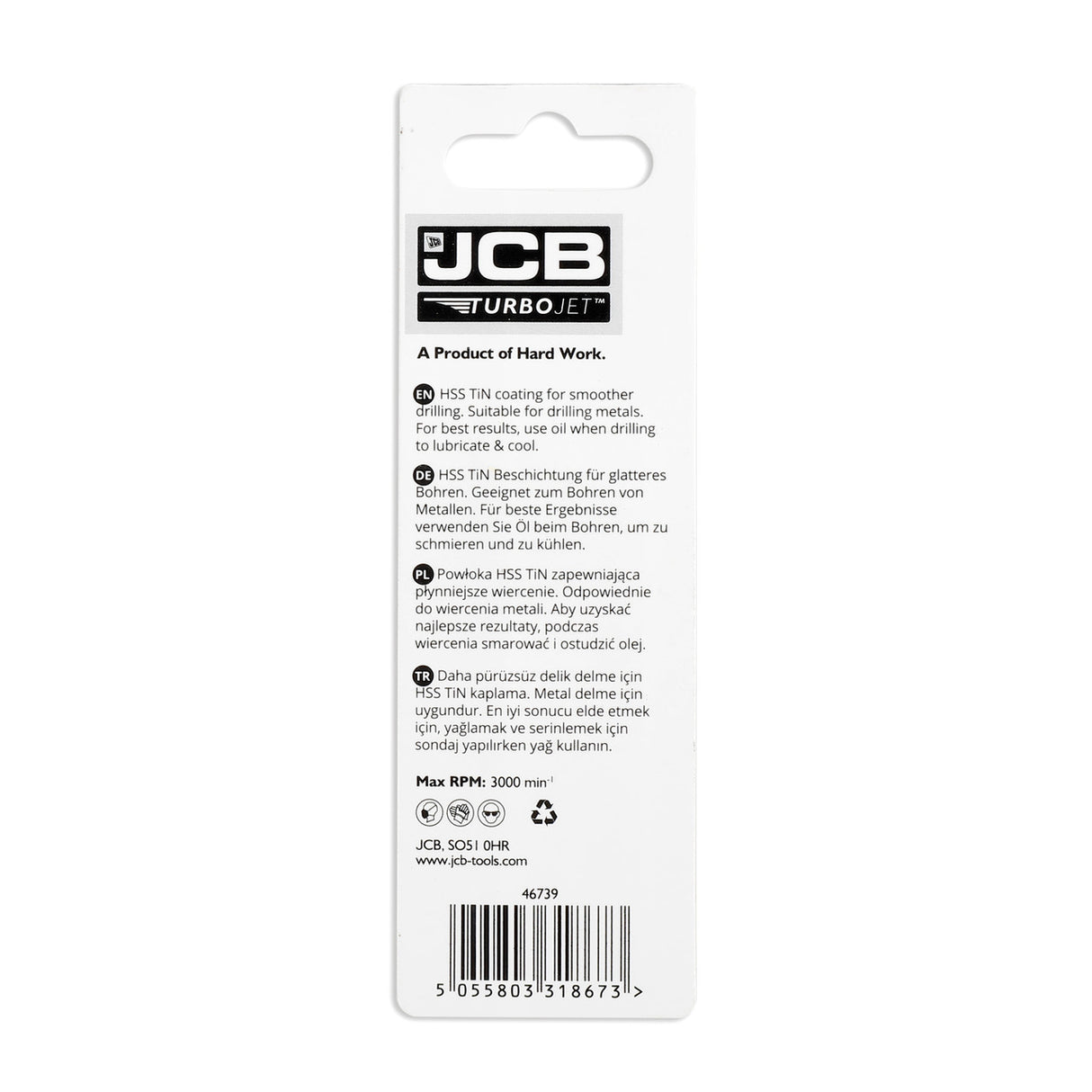 JCB TurboJet 7 Point HSS Drill Bit Set 2.5 x 57mm, Set of 3 | 5055803318673