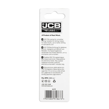 JCB TurboJet 7 Point HSS Drill Bit Set 2.5 x 57mm, Set of 3 | 5055803318673