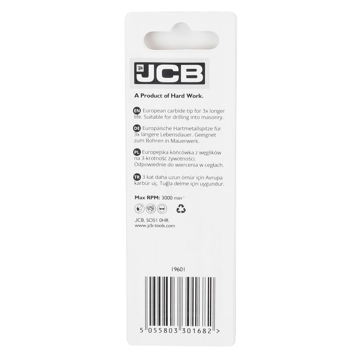 JCB Masonry Drill  Bit 3 x 70 m | 5055803301682