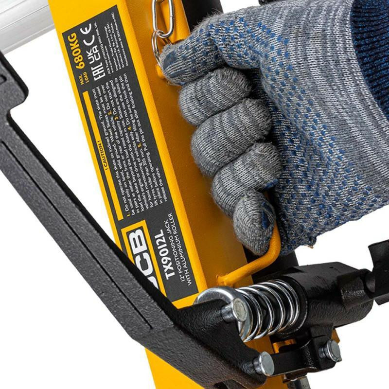 JCB 12” Hydraulic Automotive Vehicle Positioning Jack with Aluminium Rollers 680kg Maximum Load Capacity | JCB-TX9012L