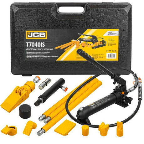 JCB 4 Tonne Portable Hydraulic Jack Auto Body Repair Kit with Storage Case  |  JCB-T70401S