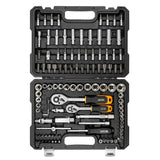 Features sockets, bits, and accessories for various mechanical, maintenance, and automotive repair applications..