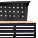 Perforated Top with Hook Options: Increases functionality and organization with a variety of hooks and storage bins.